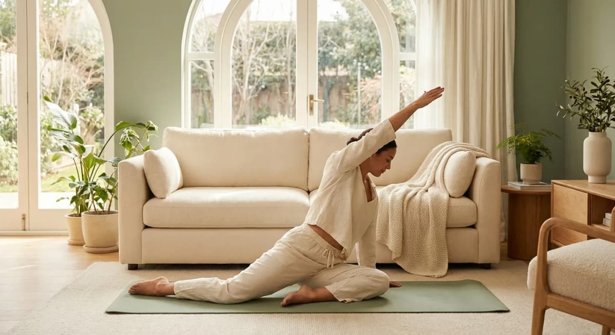 Sofa yoga : comment débuter facilement chez soi