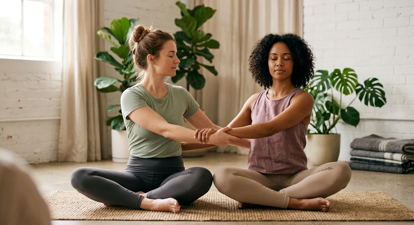 découvrez des postures de yoga à deux pour débutants: guide pas à pas, conseils de sécurité et étirements pour renforcer complicité, équilibre et souplesse.