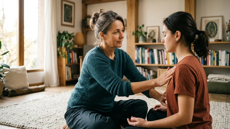 Illustration massage des chakras