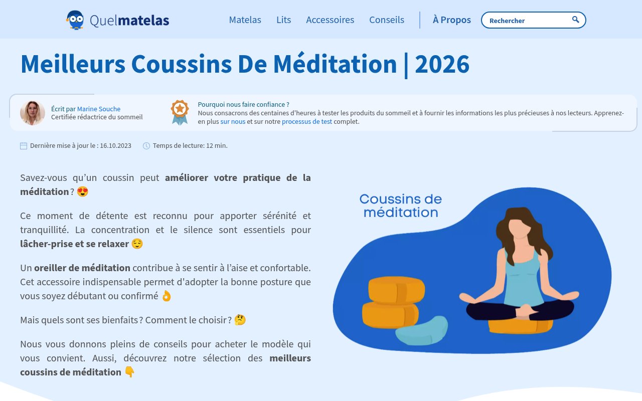 Aperçu du site QuelMatelas.fr