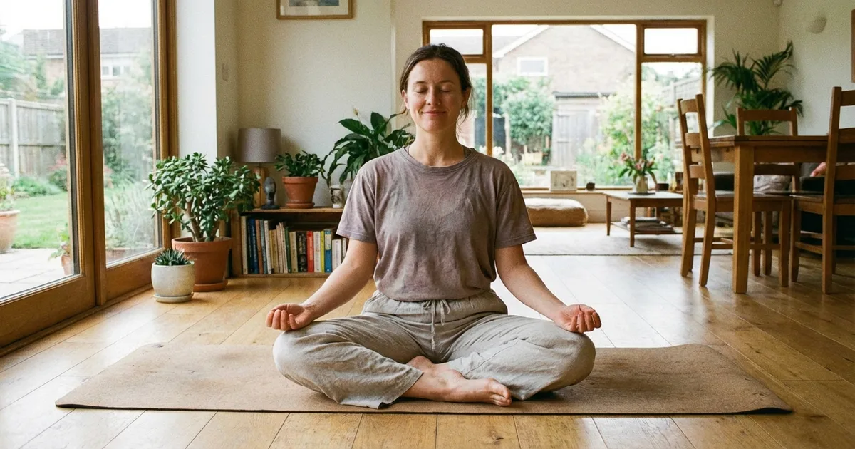 Alternative au lotus : posture en demi-lotus sur un coussin de méditation