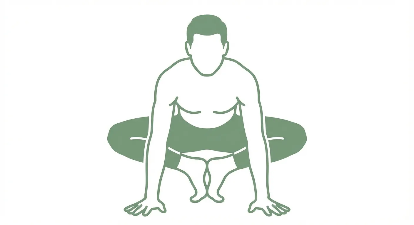 Posture de la grenouille sur le ventre