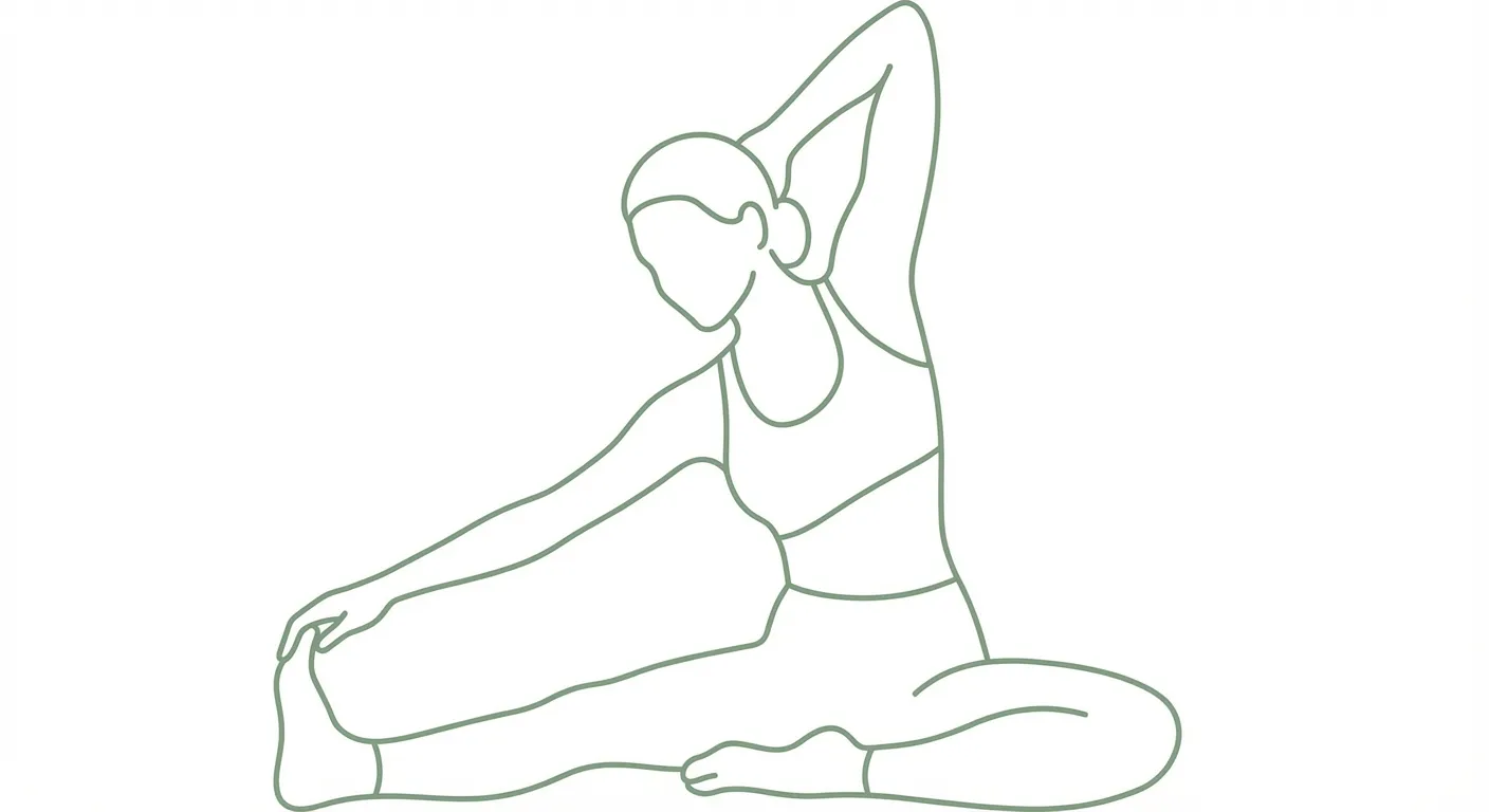 Posture de la tête aux genoux en torsion